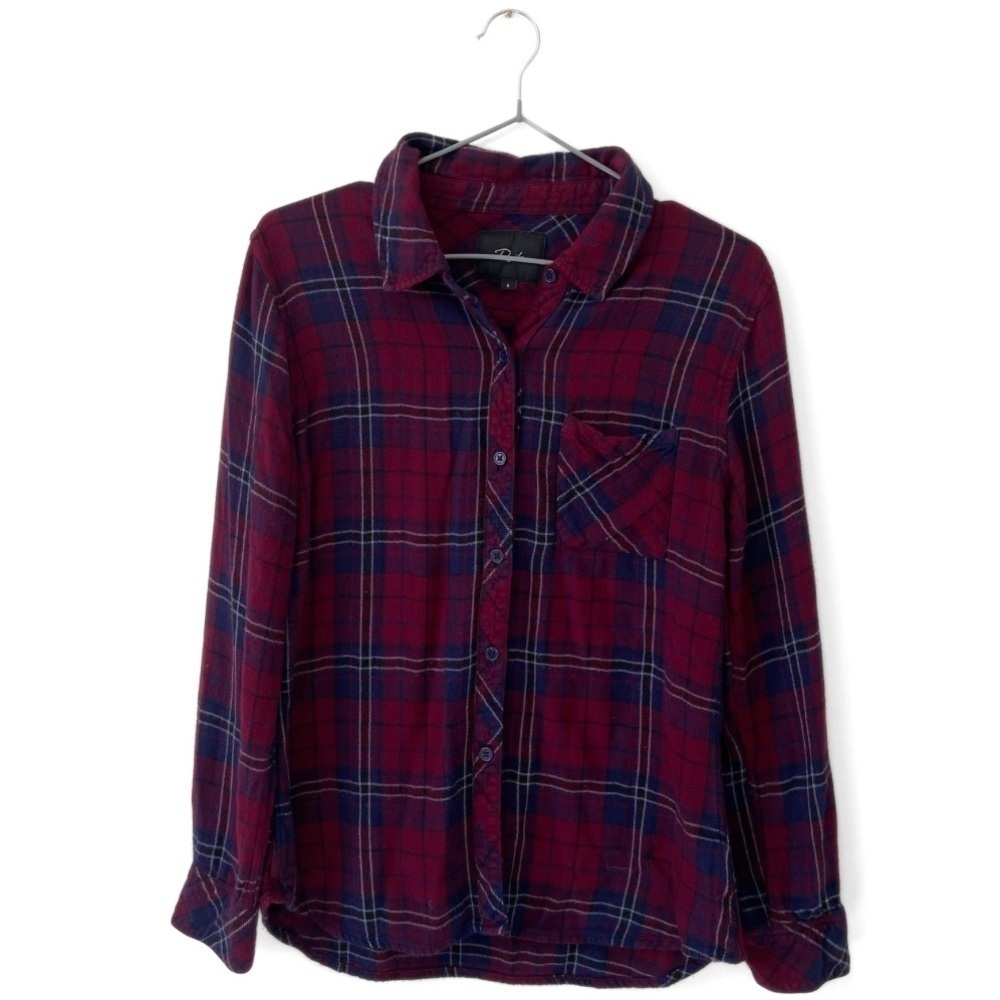 Rails Red/Blue Soft Plaid Flannel Button-Up Top Size Small